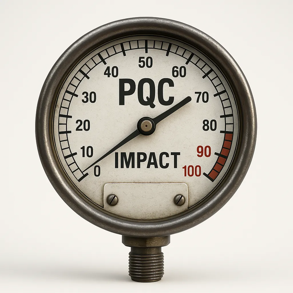 Meter showing the impact of PQC Impact